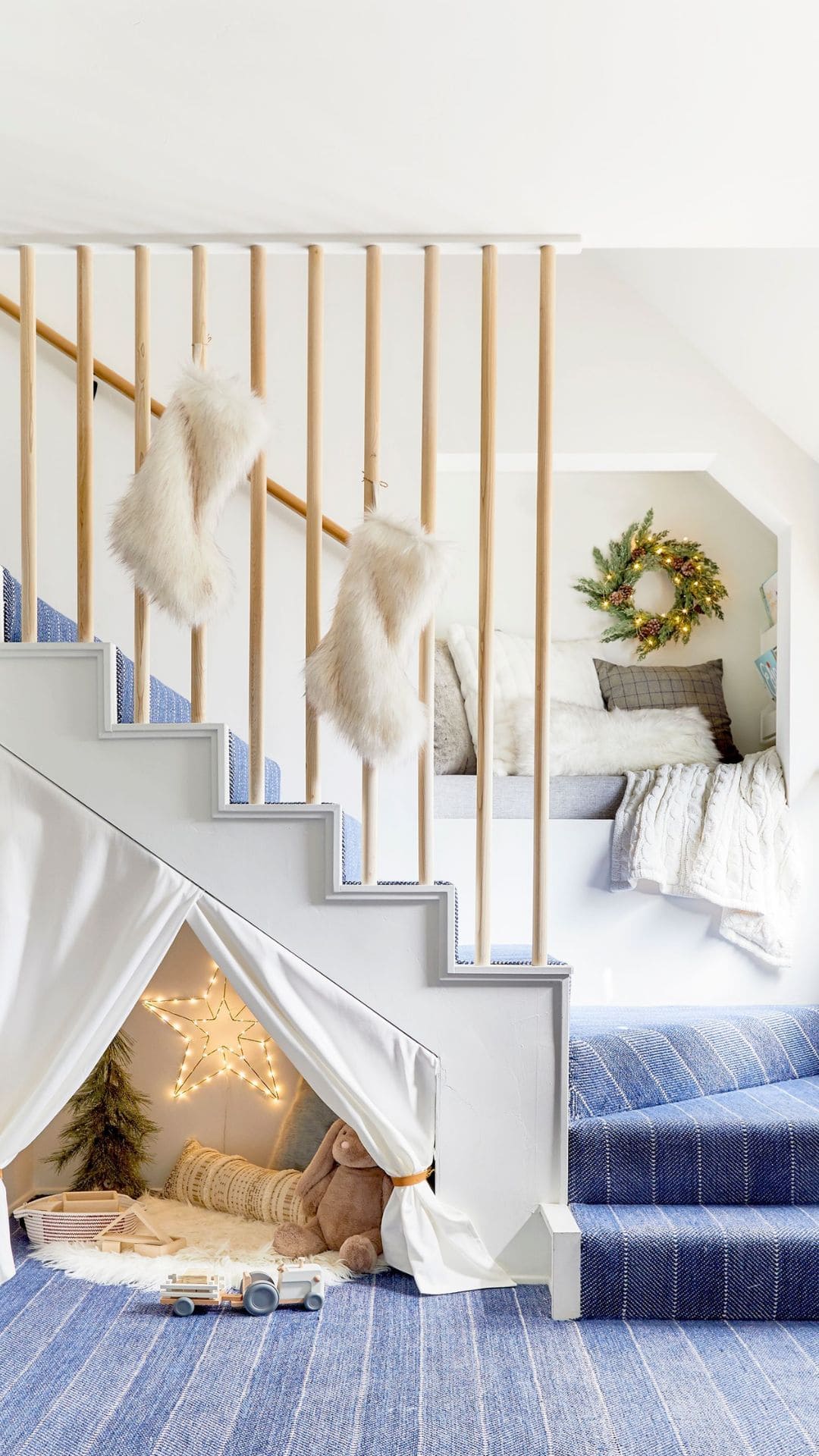 How to Decorate Space Under the Stairs with Bold Accents