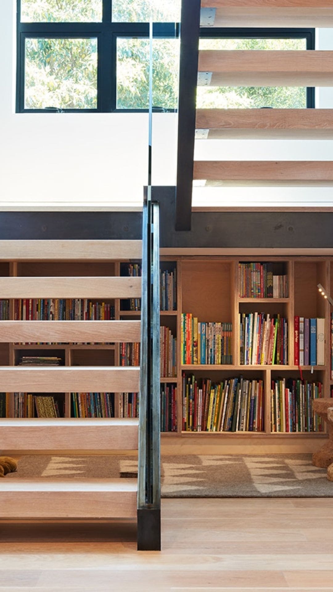  How to Use Space Under Open Stairs for Shelving