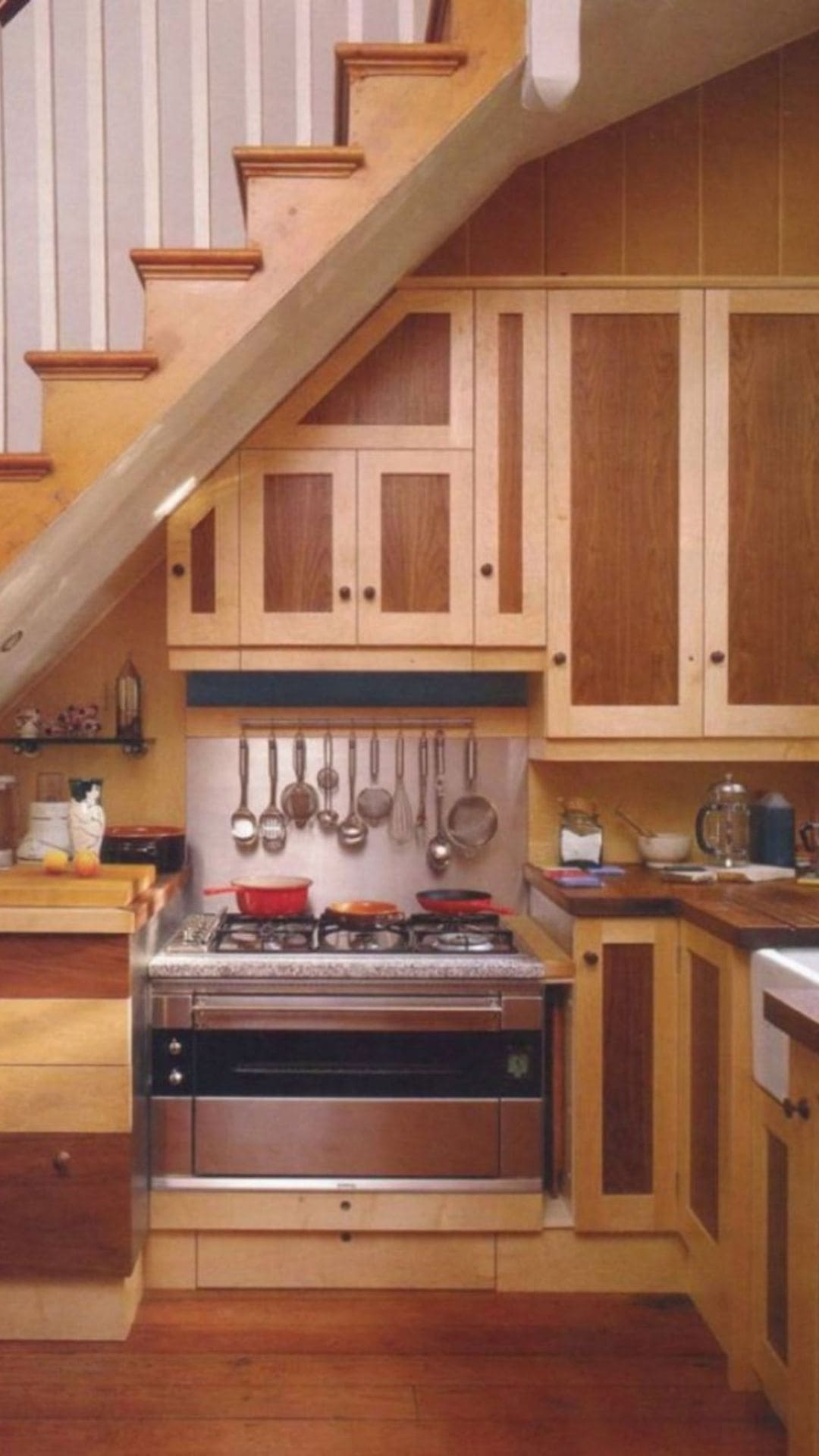 How to Utilize Space Under Stairs for a Mini Kitchenette