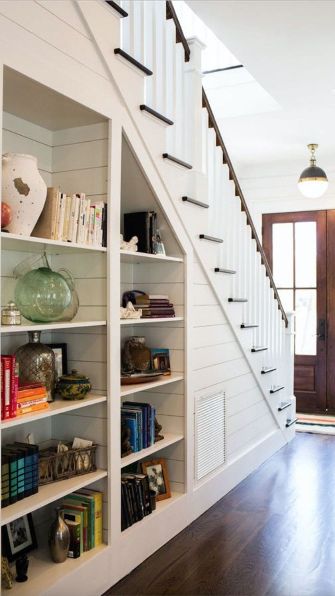 Space Under Stairs Design for a Small Library