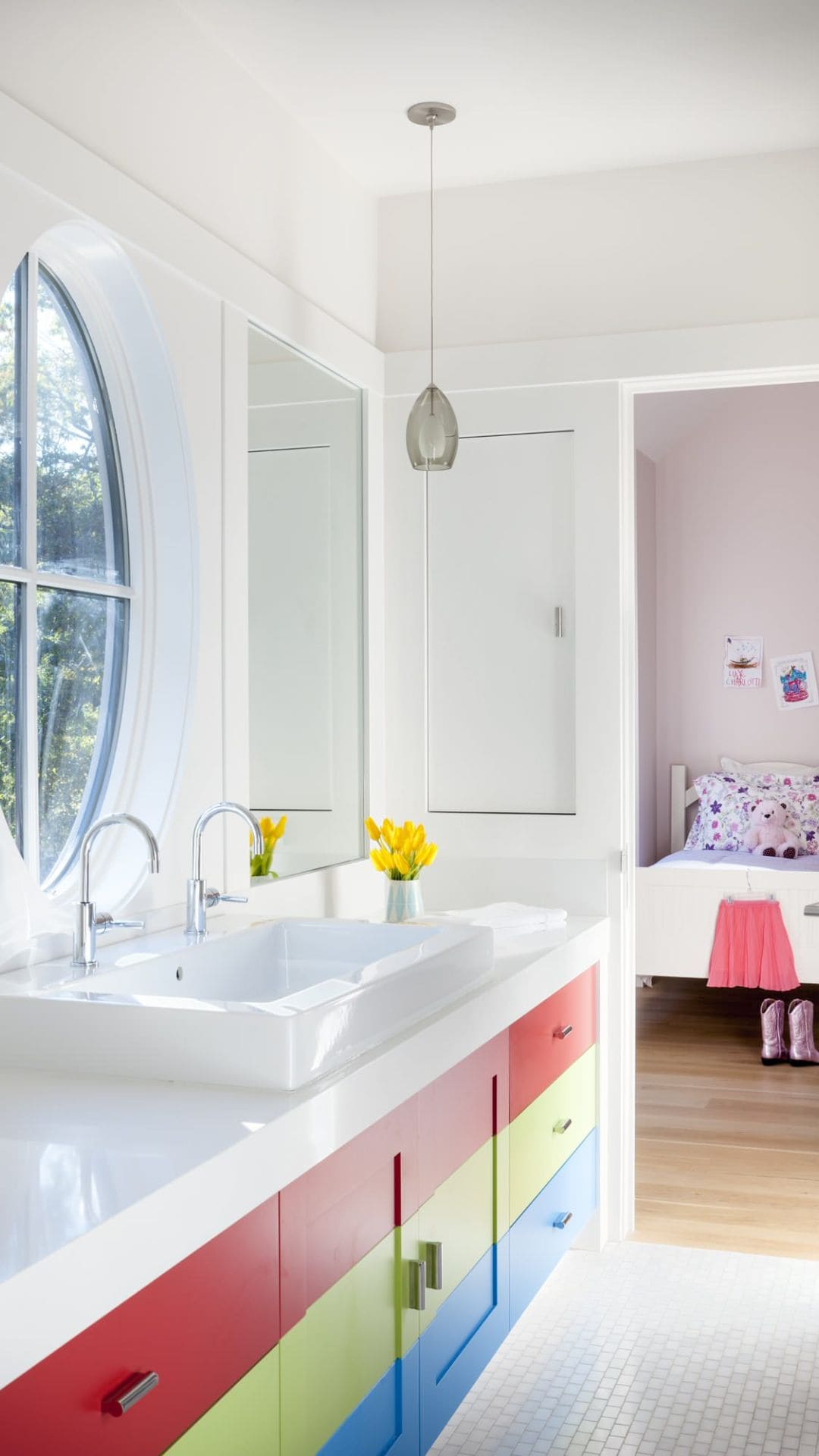 Kids Bathroom Design with Fun, Bright Colors