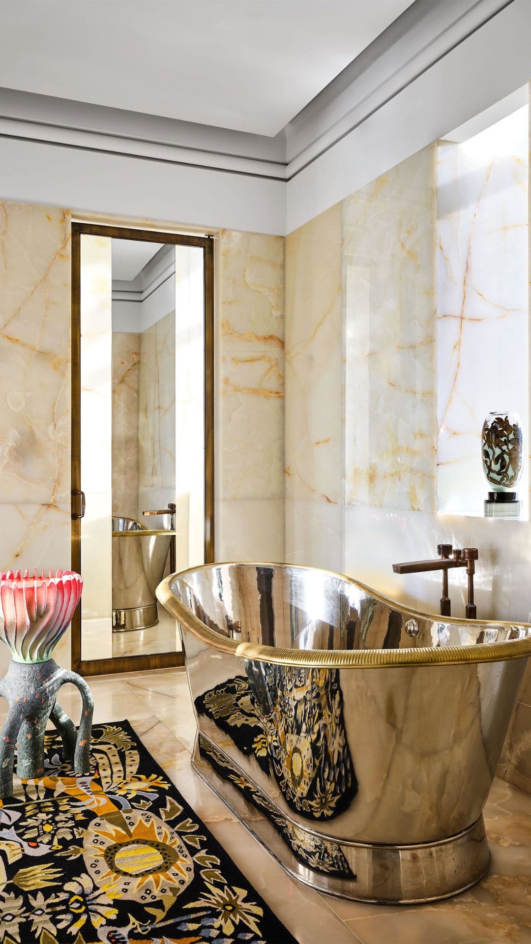 Luxury Kids Bathroom Design with Gold Fixtures